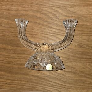 Bohemian Glass Czech Crystal Hand-Cut Double Candle Holder 24% PbO – 6"x8"